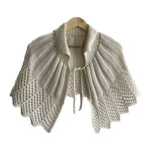 Vintage Cream Hand Knit Cape